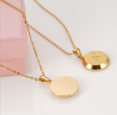 New Fashion 18K Gold Plated Necklace Engraved Initial Jewelry Initial Necklace Alphabet Letter