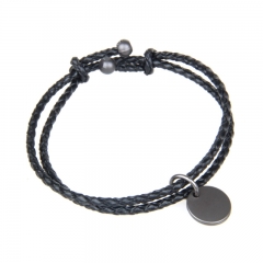 Fashionable Adjustable Genuine Leather Cord Leather Bracelet for Women