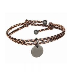 Fashionable Adjustable Genuine Leather Cord Leather Bracelet for Women