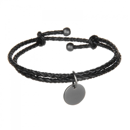 Fashionable Adjustable Genuine Leather Cord Leather Bracelet for Women