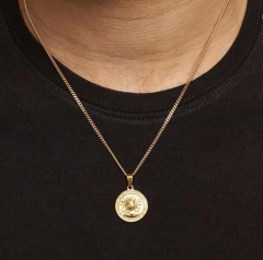 STOCK Personalized Top Sale Stainless Steel 18K Gold PVD Plated Medusa Necklace