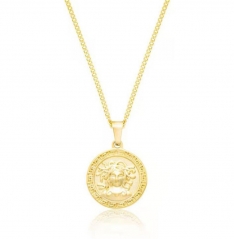 STOCK Personalized Top Sale Stainless Steel 18K Gold PVD Plated Medusa Necklace