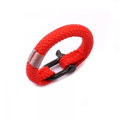 2021 Top Selling Lucky Red Rope Bracelet with Black Plated U Clasp