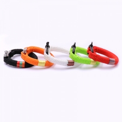 Personlized Flat Round U shape Clasp Rope Bracelet