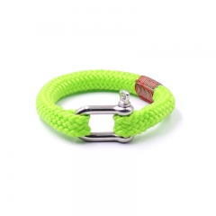 Personlized Flat Round U shape Clasp Rope Bracelet