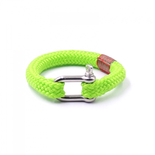 Personlized Flat Round U shape Clasp Rope Bracelet
