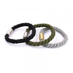 BESHINEDESIGN 316 Stainless Steel Magnetic Clasp With Black Sailor Rope Bracelet