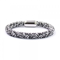 Germany Top Selling Oval Shape Stainless Steel Magnetic Clasp Rope Bracelet