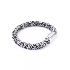 Germany Top Selling Oval Shape Stainless Steel Magnetic Clasp Rope Bracelet