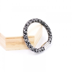 Germany Top Selling Oval Shape Stainless Steel Magnetic Clasp Rope Bracelet