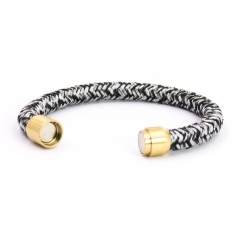 Germany Top Selling Oval Shape Stainless Steel Magnetic Clasp Rope Bracelet