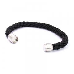 BESHINEDESIGN 316 Stainless Steel Magnetic Clasp With Black Sailor Rope Bracelet