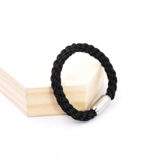 BESHINEDESIGN 316 Stainless Steel Magnetic Clasp With Black Sailor Rope Bracelet