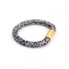 Germany Top Selling Oval Shape Stainless Steel Magnetic Clasp Rope Bracelet