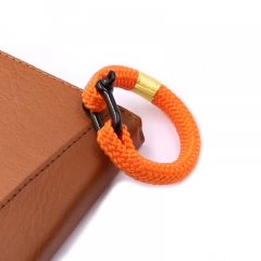 Summer Holiday Fresh Orange Color Rope Wristband with Black Clasp for Girls