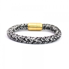 Germany Top Selling Oval Shape Stainless Steel Magnetic Clasp Rope Bracelet