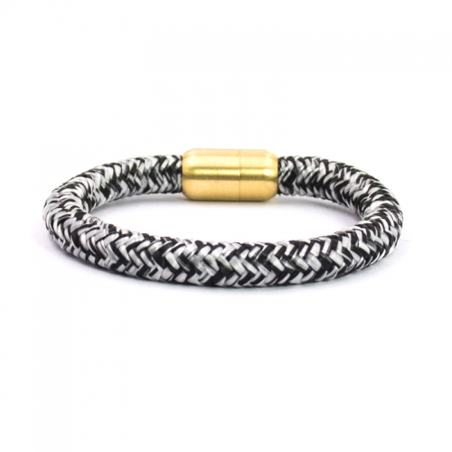 Germany Top Selling Oval Shape Stainless Steel Magnetic Clasp Rope Bracelet