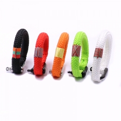 Summer Holiday Fresh Orange Color Rope Wristband with Black Clasp for Girls