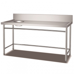 Stainless Steel Soiled Dish Table With Garbage Hole