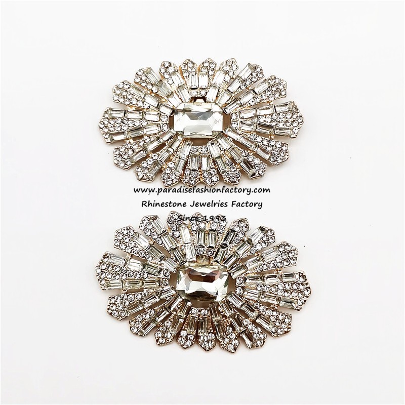 1 Pair Zinc Alloy Rose Gold Crystal Shoe Clips-sc0015