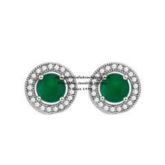 6mm Emerald Cut Cubic Zirconia Earrings In White Gold CZ Stone Errings 3510026