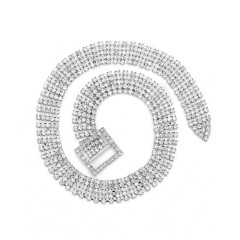 Rhodium Plated Square Rhinestone Choker Wholesale