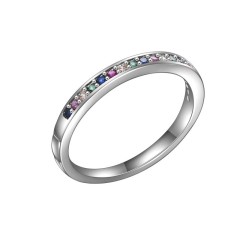 Colored Silver Cubic Zirconia Rings