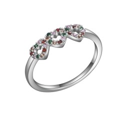 IR Colored CZ Ring Finger and Heart Of Eternity Wholesale
