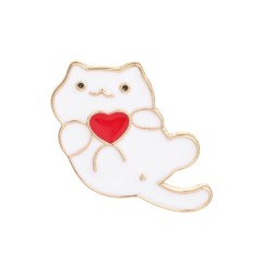 White Enamel Pins Brooch Cute Cat Pins Wholesale