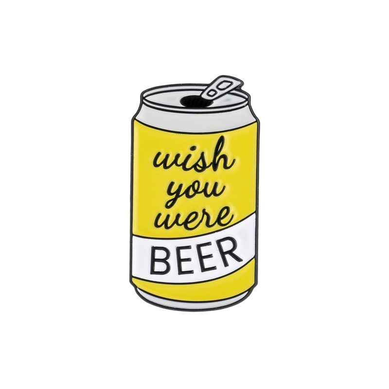 Beer Can Pins Yellow Enamel Pins Brooch Wholesale