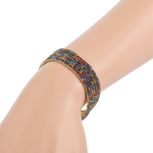 Rhinestone Stretch Bracelets Wholesale 2mm 6pc 6 Rows, customizable