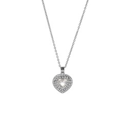 white gold cubic zirconia heart pendant necklace wholesale
