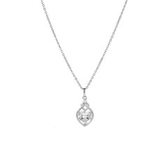 white gold cubic zirconia heart pendant necklace wholesale