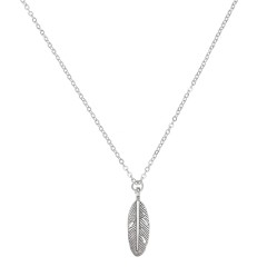 Rhodium Plated Mini Feather Pendant Necklace Wholesale Cheap Price