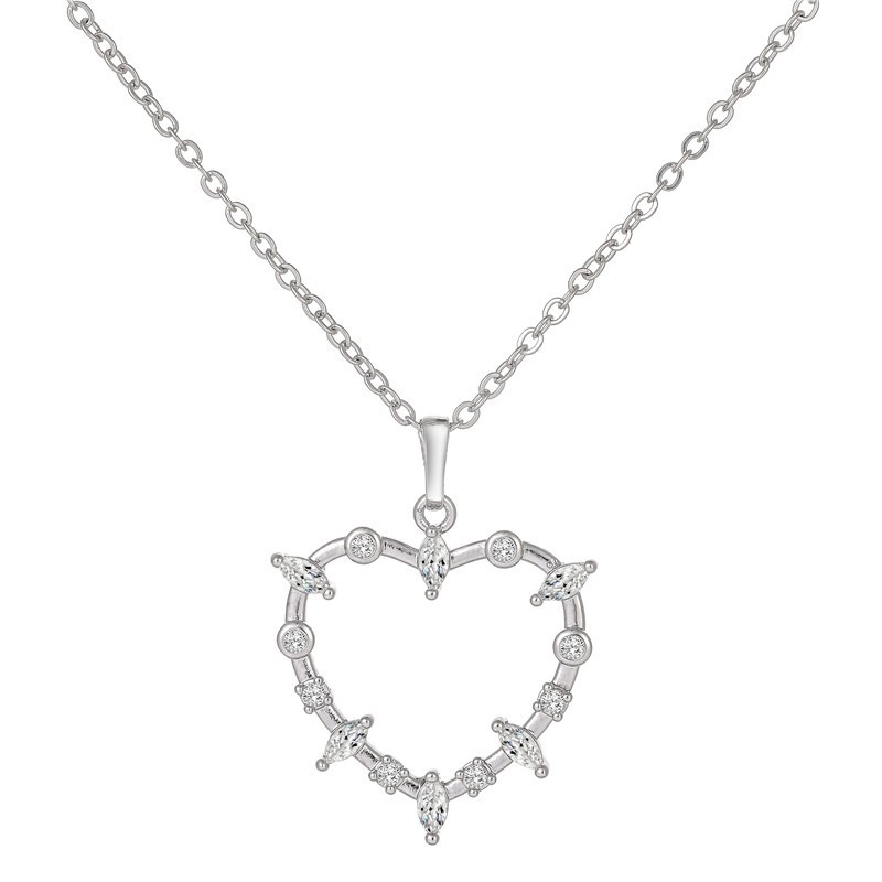A prickly heart cubic zirconia heart pendant necklace cheap wholesale