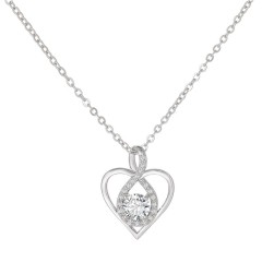 Shiny cubic zirconia heart pendant necklace cheap factory wholesale