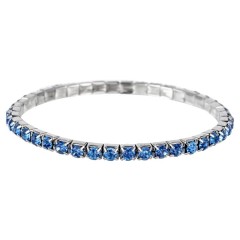 3.5MM Light Sapphire rhinestone stretch bracelet wholesale