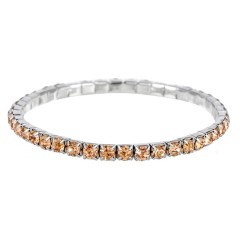 3.5MM Light Peach rhinestone stretch bracelet wholesale