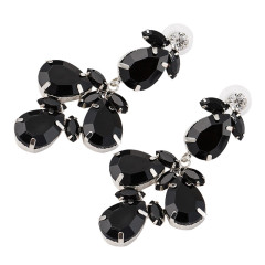 Crystal Jet Rhinestone dangling earrings wholesale