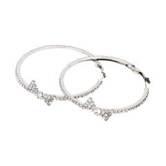Bowknot Rhinestone Hoop Earrings Wholesale