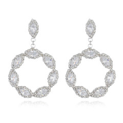 Round Crystal Hoop Earrings Rhinestone Jewelry Wholesale