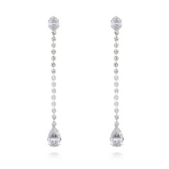 Simple Teardrop Crystal Dangling Earrings Rhinestone Long Jewelry Wholesale