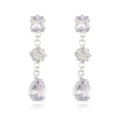 Delicate Clear Rhinestone Dangling Earrings Cheap Wholesale