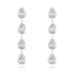 Teardrop Crystal Rhinestone Dangle Long Earrings Wholesale