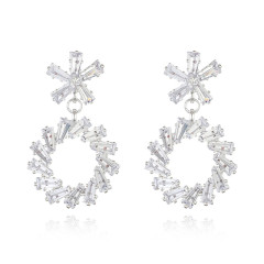 Shiny Crystal Hoop Earrings Rhinestone Jewelry Wholesale