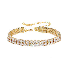 Gold Color Crystal Cubic Zirconia Chain Bracelet Wholesale