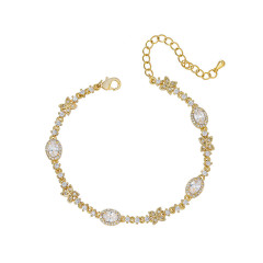 Gold Color 4pcs Cubic Zirconia Bracelet Rhinestone Wholesale