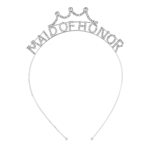 Silver Crystal Letter Crown Headband Tiara Fairy For Girl Rhinestone Hair Accessories wholesale