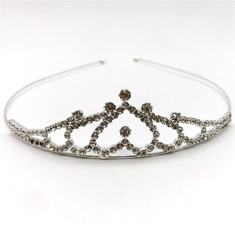 Crown Headband Hair Accessory Rhinestone Crystal, Silver Color