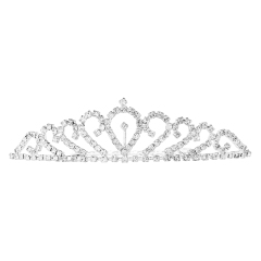 Tiara Crown Hair Accessories Silver Crystal for Girls